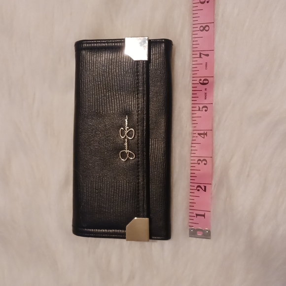 Jessica Simpson Black Silver Details Wallet / Clutch Approx 7.5 X 4 - Picture 12 of 13